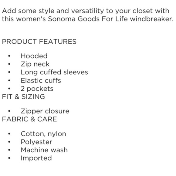 SONOMA Goods for Life XXL NWT windbreaker berry mocha - Picture 4 of 11